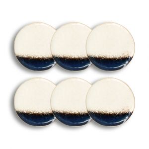 Ogo Living Lot de 6 assiettes plates en grès blanc 27,5cm