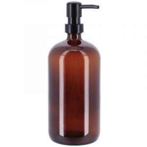 Tendance Distributeur de Savon ou lotion en Verre Ambre 1000 ml