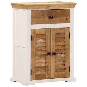 Buffet bahut commode armoire meuble de rangement organisateur cuisine salle de s&eacute;jour salon et 55 x 30 x 73 cm bois de manguier solide brut marron