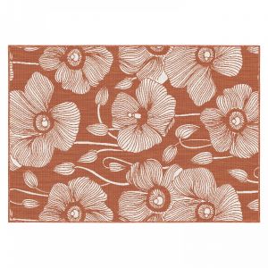 Image de Oviala Tapis d'extérieur en polypropylène 200 x 290 cm terracotta - Rouge