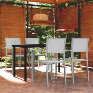 VidaXL Ensemble de salle à manger de jardin 5 pcs Blanc