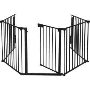 Yuenfong Barrière De Protection Cheminée Avec Porte, Barrière De Sécurité Enfant Animaux - En Métal - Grille De Configuration