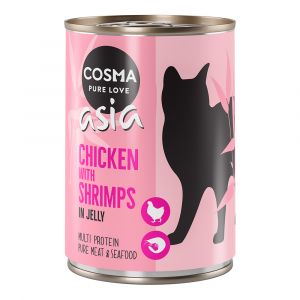 Lot Cosma Thai/Asia en gelée 24 x 400 g - poulet, crevettes