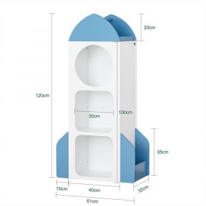Sobuy KMB87-W Étagère Enfant, Étagère à Livres, Bibliothèque Enfant, Étagère de rangement pour Livres et Jouets, Meuble de Rangement pour Chambre d'Enfant