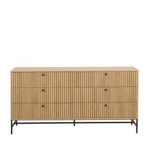 Image de DRAWER Commode 6 tiroirs en bois L157.9cm - Bois clair - Storo