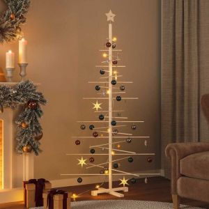 VidaXL Arbre de Noël en bois pour décoration 180 cm bois massif de pin