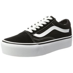 Image de Vans Old Skool Platform, Baskets Femme, Noir (Black/White Y28), 42 EU