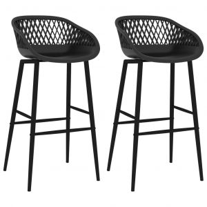 VidaXL Chaises de Bar 2 pcs Noir Modèle 1
