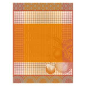 Le Jacquard Français Essuie-mains Arrière-Pays 100% coton Orange - Couleur Orange - Taille 60 x 80 cm