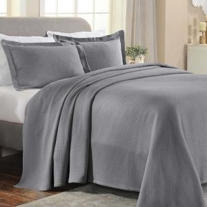 Superior Couvre-lit en Coton, Gris, pour lit Simple