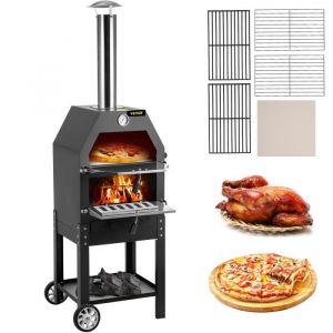 Four à Pizza Portable Extérieur à 2 Couches 18,2 kg 500 ? 458x464x1418 mm