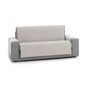 Housse-canapé 2 place couvre-canapé en polyester-coton coloris beige - Longueur 220 x Profondeur 115 cm -JUANIO-