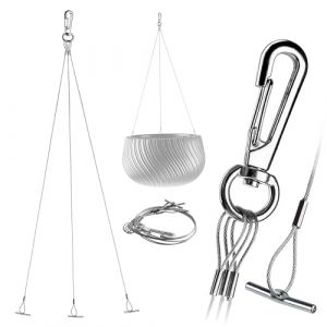 Kadax - Cintre en métal pour pots de fleurs, pots de fleurs triples pour jardin, maillons en acier