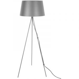 Present time Lampadaire trépied moderne en métal Classy - H. 155 cm - Diam. 50 x 155 - Gris