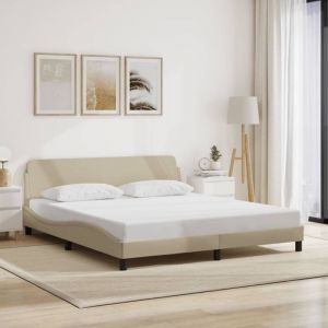 VidaXL Cadre de lit sans matelas crème 180x200 cm tissu