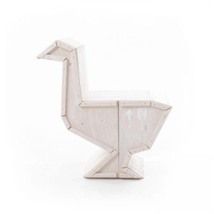 Seletti Table d'appoint Sending Animals Oie 2.0 / Rangement - L 65 x H 66 cm blanc en bois