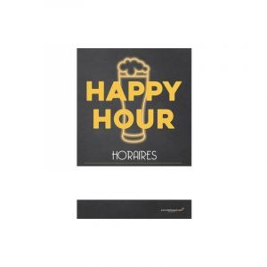 Interface Plv - Panneau happy hour horaires dimensions 60 x 40 cm - Multicolour