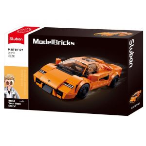 Sluban Model Bricks - Voiture de sport orange