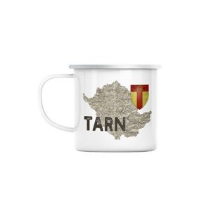 Mug En Métal Emaillé Tarn 81 Departement Albi Carte Ancienne Occitanie Neuf