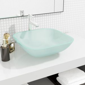 VidaXL Lavabo Verre 42x42x14 cm D&eacute;poli