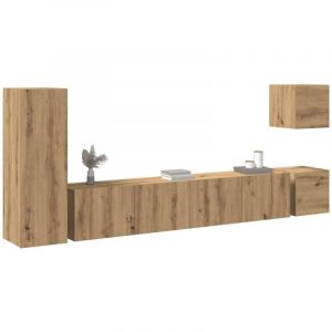 VidaXL Ensemble de meuble tv mural 5 pcs chêne artisanal