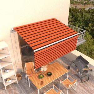 VidaXL Auvent r?tractable automatique store 3,5x2,5 m Orange et marron