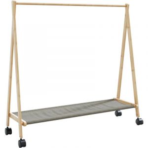 VidaXL Porte-vêtements et étagères et roulettes 106x34x106,5cm bambou 380321