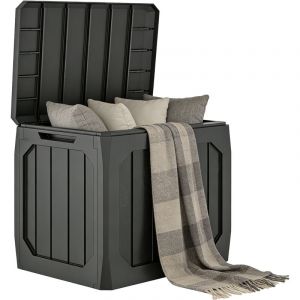 Outsunny Coffre de Rangement Ext&eacute;rieur - 121L - Poign&eacute;es, Conteneur &Eacute;tanche - PP - 56 x 45 x 53 cm - noir