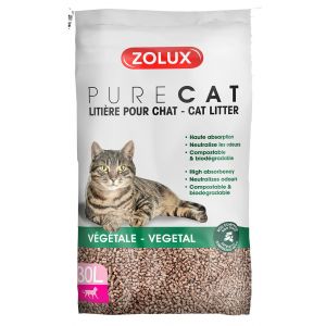 Zolux Litière végétale naturelle pour chat Purecat 30L