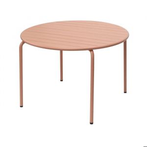 Table de jardin ronde 110x74 cm en métal terracotta - BACA