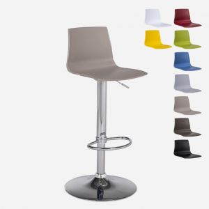 Grand Soleil Tabouret bar de cuisine design mat r&eacute;glable en hauteur Imola Matt, Couleur: Beige Juta