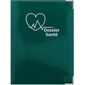 Dossier sant&eacute; couleur motif vert Color Pop - France - 16 x 12 cm