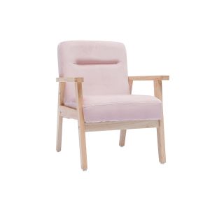 Image de Miliboo Fauteuil enfant scandinave en velours rose BABY ABYSS