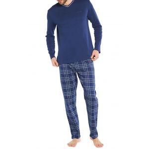 ARTHUR pyjama col V homme en coton Essentiels Bleu navy - Taille S