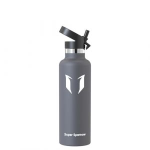 Super Sparrow Gourde Isotherme - 18/10 Ultra Léger Bouteille Isotherme - 750ml - Gourde INOX Bouche Standard - Gourde Enfant sans BPA, pour Sport, Voyages, L'école, Bureau, Maison
