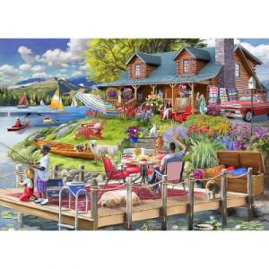 Bluebird Puzzle Lake View Cabin Mountain Time