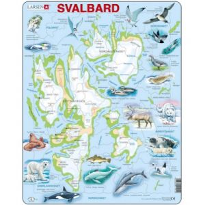 Image de Larsen Puzzle cadre Norvège : Le Svalbard et ses animaux 61 pièces