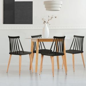 Idmarket ID MARKET - Lot de 4 chaises LILY noires pour salle &agrave; manger