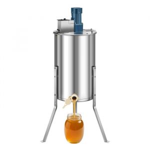 Image de VEVOR Extracteur de Miel Électrique à 3 Cadres Centrifugeuse Séparateur Miel Acier INOX avec Couvercle Transparent, 140 W, Hauteur Réglable, Équipement d'Extraction de Nid d'Abeilles pour Apiculture