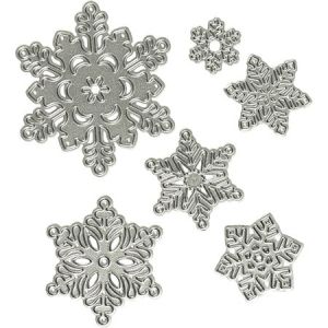 Creotime Gabarits de coupe flocons de neige 2-6 cm argent 6 pièces