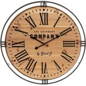 Atmosphera Horloge "Colonial" métal & bois D58 cm