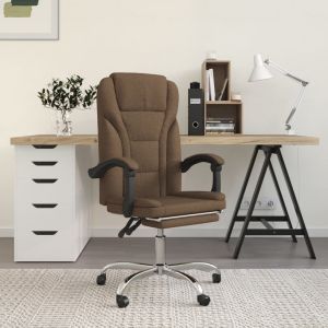 VidaXL Fauteuil inclinable de bureau Marron Tissu Brown