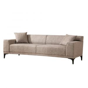 Pier Import - Canapé 3 places brun taupe - accoudoirs larges orsay