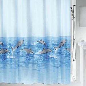 Spirella Rideau de douche Polyester NEMO 180x200cm Bleu - Bleu