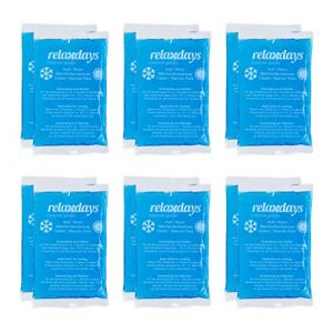 Relaxdays Poches de glace, lot de 12, chaud et froid, 9 x 15 cm, premiers secours, pochettes réutilisables, bleu