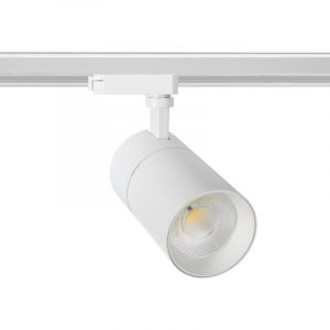 Spot LED New Mallet Dimmable 20W Blanc No Flicker (UGR 15) pour Rail Monophasé Blanc neutre 4000K