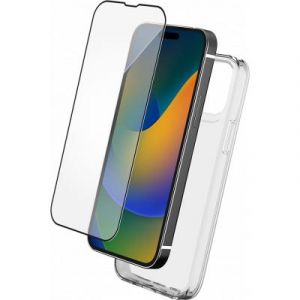 Bigben Pack iPhone 15 Pro Accessoires Coque Transparente + Verre tremp&eacute; + SmartFrame?