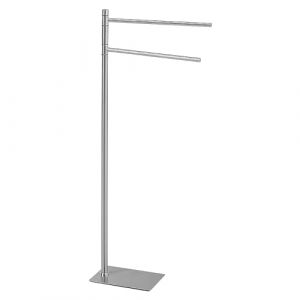 Gedy TRILLY Porte-Serviettes sur Pied pour Salle de Bain avec 2 Bras, brossé, Acier Inoxydable, 14 x 34 x 83,5 cm