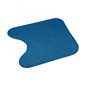 Image de Tapis contour wc 45 x 45 cm microfibre unie vitamine bleu/emeraude