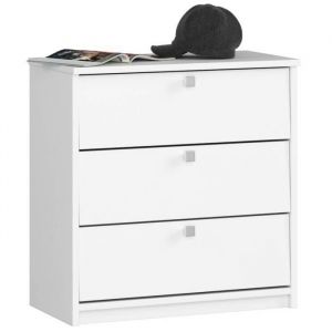 Akord - Meuble à chaussures mini Blanc 60 cm 3 portes façade Blanche 3 étagères 60x31x62 cm